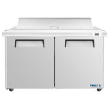 Frigos 60" Sandwich Prep Table Refrigerator, 2 Doors, Stainless Steel Floor