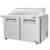 Frigos 60" Sandwich & Salad Prep Table Refrigerator, 2 Doors, Stainless Steel Floor