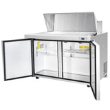 Frigos 60" Sandwich & Salad Prep Table Refrigerator, 2 Doors, Stainless Steel Floor
