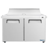Frigos 60" Sandwich & Salad Prep Table Refrigerator, 2 Doors, Stainless Steel Floor