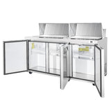 Frigos 72" Sandwich Prep Table Refrigerator, 3 Doors, Stainless Steel Floor - FG-SWPT-72