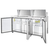 Frigos 72" Sandwich & Salad Prep Table Refrigerator, 3 Doors, Stainless Steel Floor