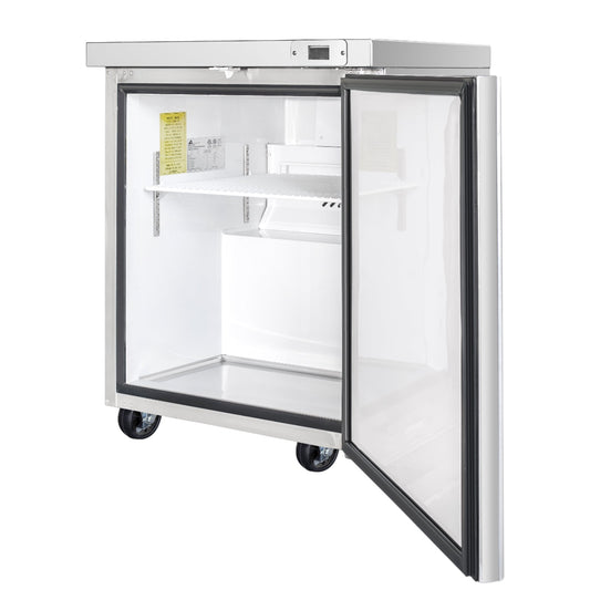 Frigos  Commercial Undercounter Freezer 29" Width 1 Door Frigos FG-UCFZ-29 with Aluminum Interior with 304 Stainless Steel Floor - FG-UCFZ-29