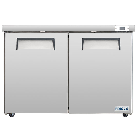 Frigos  Commercial Undercounter Refrigerator 48" Width 2 Door True Frigos FG-UCRF-48 with Aluminum Interior with 304 Stainless Steel Floor -  FG-UCRF-48