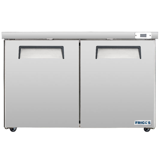 Frigos Commercial Undercounter Refrigerator 60" Width 2 Door Frigos FG-UCRF-60 with Aluminum Interior with 304 Stainless Steel Floor  - FG-UCRF-60