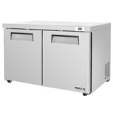 Frigos Commercial Undercounter Refrigerator 60" Width 2 Door Frigos FG-UCRF-60 with Aluminum Interior with 304 Stainless Steel Floor  - FG-UCRF-60