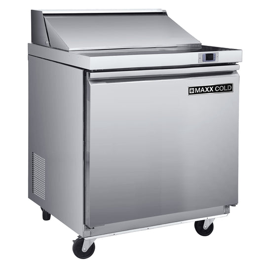 Maxx Cold MXSR29SHC 29" Refrigerated Sandwich Prep Station, 7.59 cu ft, Stainless Steel