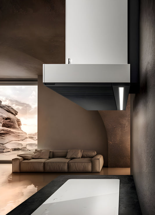 Elica - HAIKU - Iconic - 35 3/8" W x 12.5" - 15" D x 3 1/8" H, Stainless - Wall Mount Hoods - EHK636SS