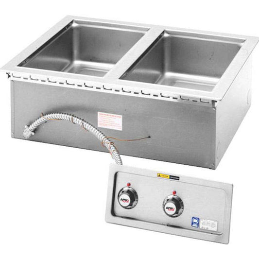 APW Wyott HFW-2D Electric Drop-In Hot Food Well Unit with Drain - AWHFW2D