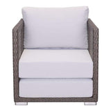 26.8" X 31.9" X 30" Cocoa And Light Gray Sunproof Fabric Arm Chair - 296190