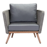 35.4" x 30.3" x 33.9" Natural & Gray, Synthetic Weave & Aluminium, Arm Chair - 364706