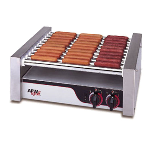 APW Wyott HR-20 X*PERT HotRod Hot Dog Grill - 340 Hot Dog Capacity - AWHR20