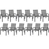 Tangkula Outdoor PE Wicker Stackable Chairs - 2*NP10511CF-6