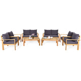 Tangkula Outdoor Conversation Sofa and Table Set with Water Resistant Cushions - HW64146+