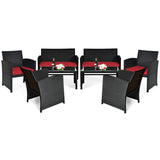 Tangkula Patio Wicker Conversation Furniture Set - 2*HW63239