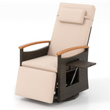 Tangkula Patio Rattan 360 Degree Swivel Recliner Chair, Wicker Lounge Chair w/Adjustable Backrest &amp; Footrest - HW72726BN