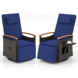 Tangkula Patio Rattan 360 Degree Swivel Recliner Chair, Wicker Lounge Chair w/Adjustable Backrest &amp; Footrest - HW72726BN