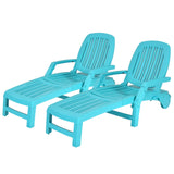 Tangkula Outdoor Chaise Lounge Chair, 5-Position Adjustable Recliner with Storage Box and Flexible Wheels - OP70717BK