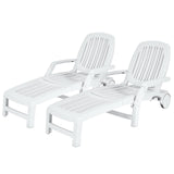 Tangkula Outdoor Chaise Lounge Chair, 5-Position Adjustable Recliner with Storage Box and Flexible Wheels - OP70717BK
