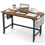 Tangkula Mobile Computer Desk, Simple Style Rolling Home Office Desk Study Table Writing Desk - CB10481NA
