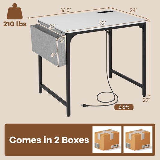 Tangkula Conference Table Set of 1/2/4/6, Modern Boardroom Desk with Storage Bag, Head phone Hook - JV11275US-CF
