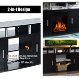 Tangkula Fireplace TV Stand, Living Room Media Console Table - HW66558CF+EP24789