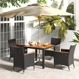 Tangkula 5 Pieces Patio Dining Table Set for 4 - HW71908+