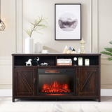 Tangkula Electric Fireplace TV Stand, 59 Inches TV Console - HV10083CF+FP10047US
