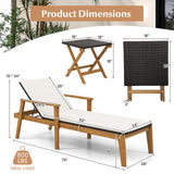 Tangkula Outdoor Chaise Lounge Chair Set, Rattan Patio Chaise with Armrests & 4-Level Backrest - HW72138-2