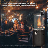 Tangkula 41,000 BTU Propane Patio Heater with Waterproof Cover, Outdoor Heater with Lockable Wheels - NP10518US-DK