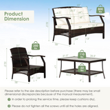 Tangkula Outdoor Rattan Furniture Set, Patiojoy Outdoor Wicker Sofa Set - 2*HW69353+
