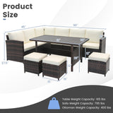 Tangkula 7 Pieces Wicker Patio Furniture Set - HW71243WH+
