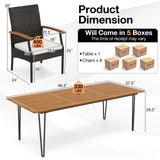 Tangkula 9 Pieces Outdoor Patio Dining Set - HW72245+2*HW70831-4