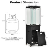 Tangkula 41,000 BTU Propane Patio Heater with Waterproof Cover, Outdoor Heater with Lockable Wheels - NP10518US-DK
