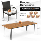 Tangkula 9 Pieces Outdoor Patio Dining Set - HW72245+2*HW70830-4