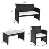 Tangkula Patio Wicker Conversation Furniture Set - 2*HW63239