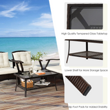 Tangkula Outdoor Rattan Furniture Set, Patiojoy Outdoor Wicker Sofa Set - 2*HW69353+