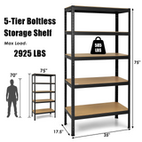 Tangkula 72" Storage Shelves, Heavy Duty Steel Frame 5-Tier Garage Shelf - TL35258SL