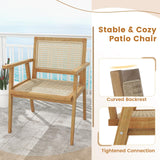 Tangkula Patio Bistro Table Chair Set - JV11352+2*JV11366