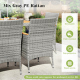Tangkula 9 Pieces Patio PE Wicker Dining Set - HW73183NY+