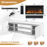 Tangkula Fireplace TV Stand for TVs up to 80" - FP10530US-36+HV10611WH+