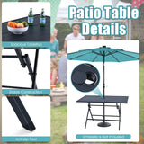 Tangkula 5 Pieces Patio Dining Set, No Assembly Required, Outdoor Dining Furniture with 4 Armchairs & 1 Dining Table - NP10070WL-GR