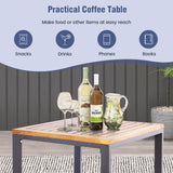 Tangkula 5 Piece Patio Chair Set, Acacia Wood Chair Set - HW70980NY+