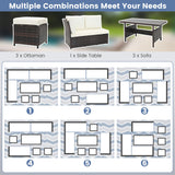 Tangkula 7 Pieces Wicker Patio Furniture Set - HW71243WH+