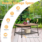 Tangkula Patio Furniture Set with 2-Tier Coffee Table - 2*HW70243WH+