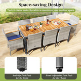 Tangkula 9 Pieces Patio PE Wicker Dining Set - HW73183NY+