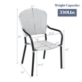 Tangkula Set of 4 Stackable Outdoor Patio Wicker Chairs - NP10073WL