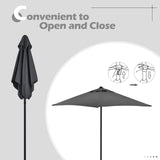 Tangkula 6 Pieces Patio Dining Set with Umbrella, Outdoor Table and Chair Set - NP10069WL-GR