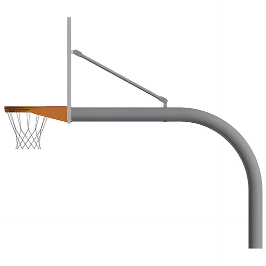 Jaypro Straight Post Basketball System (4-1/2" Pole with 4' Offset) 72"W x 42"H Steel Backboard