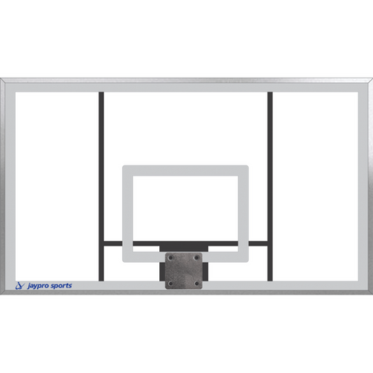 Jaypro Gooseneck Basketball System (5-9/16" Pole with 6' Offset) 72"W x 42"H Acrylic Backboard